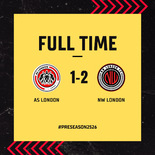 Match Report : AS London 1-2 NW London Match report from our 1st Pre-Season friendly against AS London to kick start the preparations for the 25-26 season. 