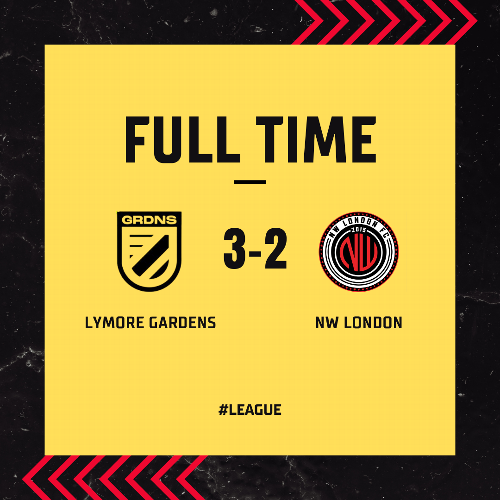 Match Report : Lymore Gardens 3-2 NW London Lymore Gardens win 3-2 in the first ever contest between the two sides. Dylan Roberts scored before a late fightback from NW London wasn't enough. 