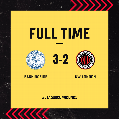 Match Report : Barkingside 3-2 NW London NW London crashed out of the League Challenge Cup against Barkingside. Despite drawing back to 2-2, Barkingside won the game in the 69th minute.