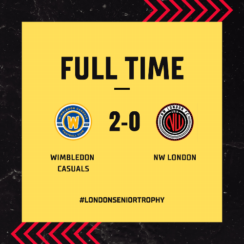 Match Report : Wimbledon Casuals 2-0 NW London NW London were knocked out of the London Senior Trophy after a 2–0 defeat to Casuals, with a heavily depleted squad missing ten players through injury and illness. Despite dominating possession and creating big chances, the Gorillas couldn’t break down the hosts and exited the competition in the second round.